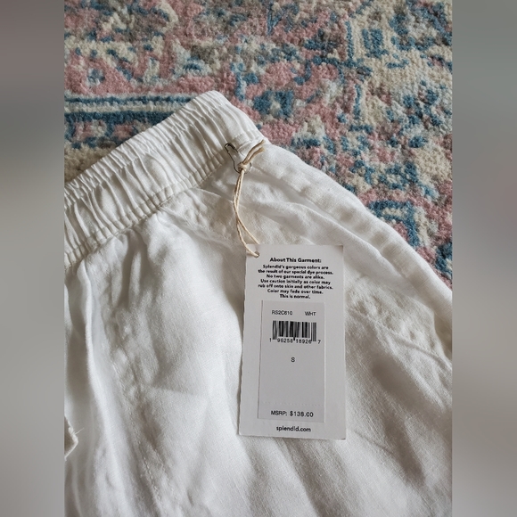 New Splendid Becka 100% Linen Shorts In White Classic Boho Summer Size S Beach - Picture 9 of 16